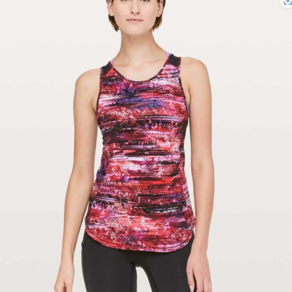 Lululemon Womens Dahliascape Multi Black Sculpt Tank II